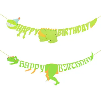 1 комплект баннеров с Днем Рождения, декор для вечеринки с динозаврами, украшения для вечеринки по случаю Дня рождения мальчиков, детское сафари, принадлежности для душа ребенка