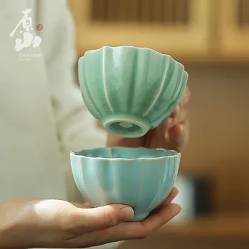 Yuanshan Ru Ware Master Cup Фарфоровый чайный набор Кунг-фу с тертой глазурью Ru-Фарфоровая чайная чашка