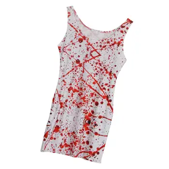 Кровавое платье без рукавов с 3D-принтом, Женский Маскарадный костюм на Хэллоуин