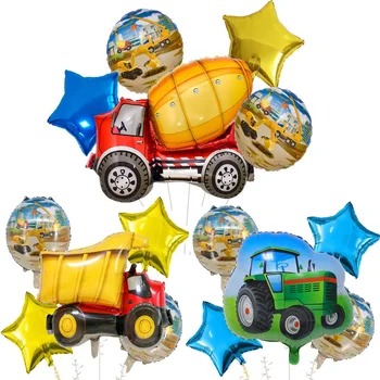 5 шт. Строительные принадлежности для Дня рождения, украшения для детского дня рождения, идеально подходящие для вашего самосвала, воздушные шары для инженерной вечеринки
