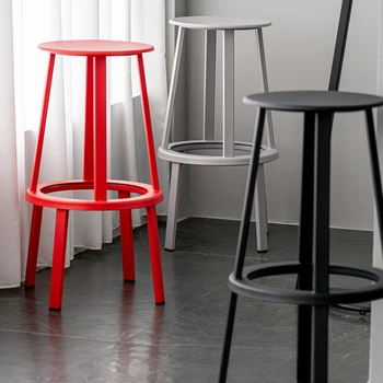 Барные стулья Nordic Iron Art Бытовые Современные Простые барные стулья Стул для отдыха в кафе Вращающийся стульчик для кормления Металлический стул с подставкой для ног