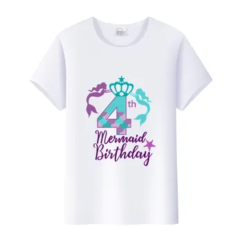 блузка для девочек 1-10 лет, вечеринка по случаю дня рождения, детская белая футболка с рисунком, одежда для маленьких девочек, футболка для маленьких девочек, детская футболка