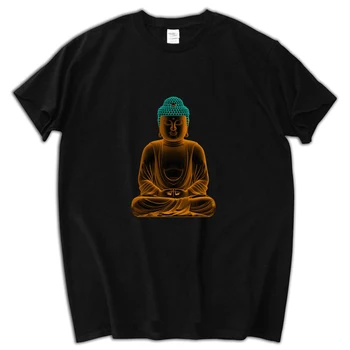 Будда Будха, буддийская Карма, Мир, мужская черная футболка, мужские хлопковые футболки с коротким рукавом, размер евро XS-3XL
