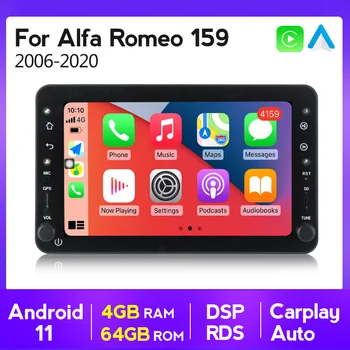 DSP RDS Android 11 Автомагнитола Для Alfa Romeo 159 Brera Spider Sportwagon GPS Навигация Видео Мультимедиа Carplay Авто Аудио Wifi