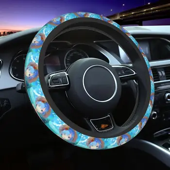 38-сантиметровая крышка рулевого колеса автомобиля Cute Rem Универсальный подарок из аниме, оплетка на крышке рулевого колеса, подходящие автоаксессуары