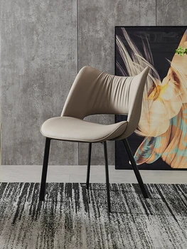 Итальянский легкий роскошный обеденный стул, современный простой стул для переговоров со спинкой для домашнего ресторана