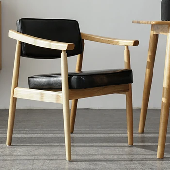 Современные обеденные стулья из искусственной кожи для ресторана, обеденные стулья с удобной спинкой, мебель для кабинета в стиле ретро, офисные стулья