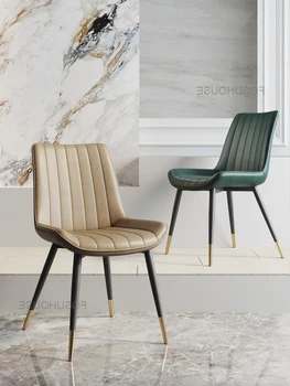 Роскошный обеденный стул Nordic с мягкой сумкой, Современный Простой Обеденный стол, спинка стула, Итальянский Минималистичный стул для спальни