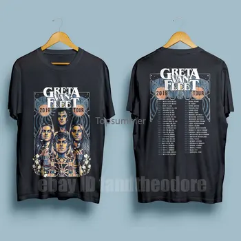 Greta Van Fleet March Of The Peaceful Army Tour 2019 Мужская футболка Размера S-Xxl Мужская футболка Slim Fit для взрослых S-Xxxl