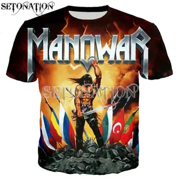 Manowar для мужчин для женщин, Новые модные крутые футболки с 3D принтом, футболка в стиле харадзюку, уличная одежда, летние топы