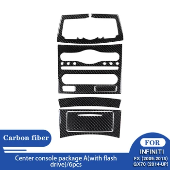 Juego completo de pegatinas negras de fibra de carbono para Infiniti FX 2009-2013 QX70 2014-2017, accesorios de estilo, varias p