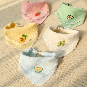 Детский хлопковый нагрудник, однотонный треугольный шарф, полотенце для кормления, Отрыжка, Ткань для мальчиков и девочек, Аксессуары для новорожденных