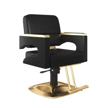 Специальное парикмахерское кресло 2023 года Выпуска, Вращающееся на 360 °, Большой рабочий кресельный подъемник, Салонное кресло для стрижки волос, Легкое Роскошное кресло из черного золота