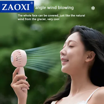 Ручной вентилятор ZAOXI 2023 Type-C USB Перезаряжаемый Электрический кондиционер Xiaomi Mini Refrigeration для лета