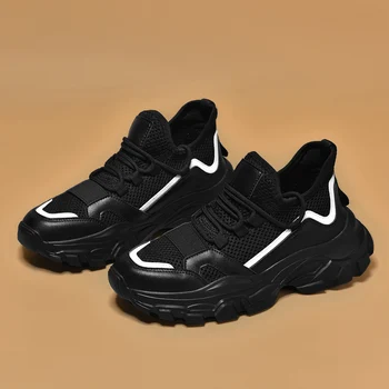 Самые продаваемые женские кроссовки для бега с дышащей сеткой, женская спортивная обувь на шнуровке, женская черная дизайнерская обувь для дам