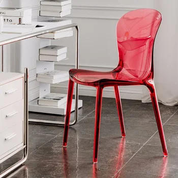 Современный легкий Роскошный обеденный стул из пластика для гостиной, Дизайнерский обеденный стул с высокой спинкой, Удобные украшения Sillas Comedor