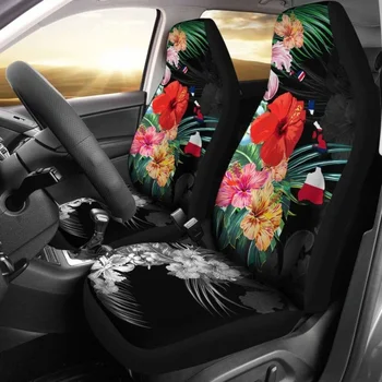 Чехлы для автомобильных сидений Alohawaii, Карта Гавайев, Гибискус, упаковка из 2 универсальных защитных чехлов для передних сидений