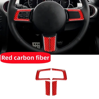 Для Mazda Mx-5 Miata Nc 2009-2015 Отделка рамы рулевого колеса автомобиля Наклейка Крышка из красного углеродного волокна Модифицированные Аксессуары для интерьера