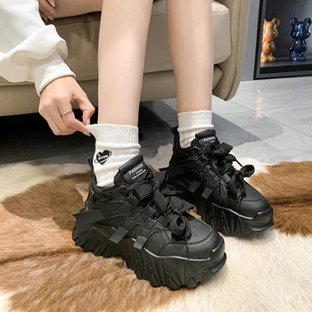 Женские кроссовки, популярные зимние теплые удобные женские вулканизированные туфли на толстой подошве со шнуровкой, женские тонкие туфли с круглым носком
