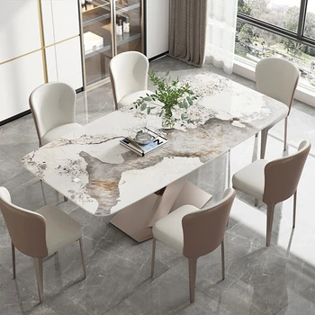 Обеденный стол в минималистском стиле высокого класса Pandora, Роскошный Дизайнерский обеденный стол в современном простом стиле для гостиной и