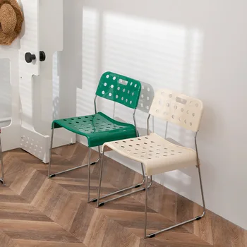 Промышленная поддержка спины Зеленые стулья Обеденный Маленький Белый Одиночный Симпатичный Пластиковый Дизайнерский стул Современная мебель Sillas De Playa