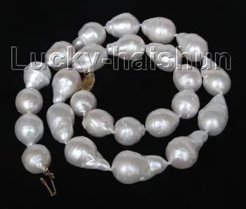 натуральное ожерелье из белого возрожденного жемчуга кеши 18