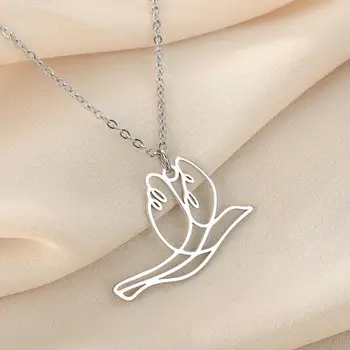 Todorova, полый летающий голубь из нержавеющей стали, ожерелье с подвеской для женщин, мужчин, минималистичные украшения, любителям птиц и животных, подарок на день Святого Валентина.