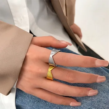 Простые геометрические металлические кольца Миди на палец для женщин и мужчин, индивидуальное открытое кольцо, ювелирные изделия для пары, минималистичный подарок на свадьбу