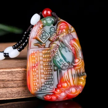 Китайское цветное нефритовое ожерелье с подвеской Маммона, ювелирные изделия ручной работы, Расслабляющие исцеляющие Мужчин, женщин, подарки на удачу, Амулет без веревки