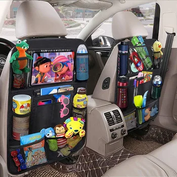 Органайзер для задних сидений автомобиля с несколькими карманами для хранения, держатель для планшета с сенсорным экраном, Автоматическая уборка, Сумки для хранения напитков для путешествий