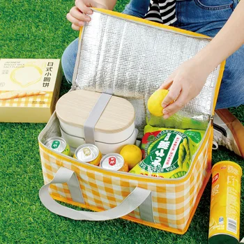 Складная корзина для пикника, сумка для хранения на открытом воздухе, водонепроницаемая сумка для пикника, переносная сумка для бенто, большая сумка для ланча, изоляционная сумка
