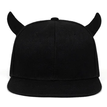 поступление бейсболки унисекс с рогами snapback, регулируемые хлопковые шляпы в стиле хип-хоп, модные кепки, уличные кепки