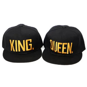 Весенне-летняя пара Хип-хоп шляп King Queen с вышитыми буквами, бейсбольная кепка с плоскими полями и утиным язычком