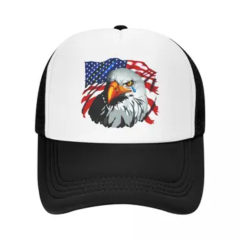 Панк США, Бейсболка с белоголовым орлом под американским флагом, Мужская Женская Регулируемая шляпа дальнобойщика, Спортивные бейсболки Snapback