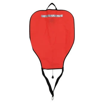 Нейлоновая подъемная сумка для подводного плавания, видимая плавучая сумка с открытым дном, спасательный мешок с плавучим буем (красный)