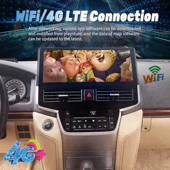 15-дюймовый автомобильный радиоприемник Android 11 128G для TOYOTA Land Cruiser 200 LC200 2016-2021 Стерео GPS навигация Мультимедийный видеоплеер