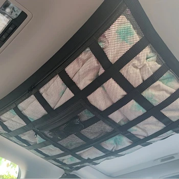 Карман для грузовой сетки на потолке автомобиля, несущая сетка, Органайзер для хранения на крыше автомобиля, Усовершенствованный карман для автомобильной сетки, Аксессуары для интерьера кемпинга
