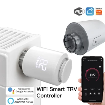 Tuya Smart WiFi, Приводы термостатических клапанов радиатора, Дистанционный регулятор температуры домашнего отопления, Голосовое управление Alexa Google Home