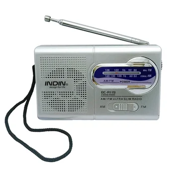 INDIN BC-R119 Портативное Мини-AM FM-Радио Стереодинамики Музыкальный Плеер Двухдиапазонный Канал Приемника 88-108 МГц Антенна Аудиоплеер
