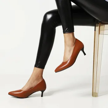 Весенне-осенняя модная женская обувь на шпильке, женские тонкие туфли на высоком каблуке, Большой размер 30-48, высота каблука 5 см, каблуки для женщин