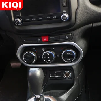 KIQI Автомобильная кнопка включения кондиционера, Рамка, Накладка, Наклейки для Jeep Renegade, Аксессуары для стайлинга автомобилей 2014-2019 гг.