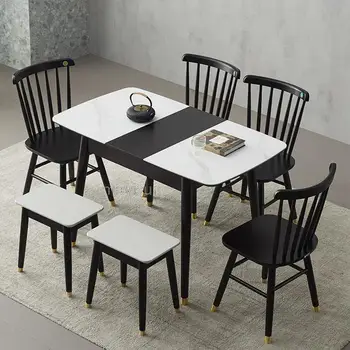 Складные обеденные столы Приставные к стене из массива дерева Nordic Выдвижной боковой стол-трансформер на 4 стула для небольшой семьи 캠핑테이블