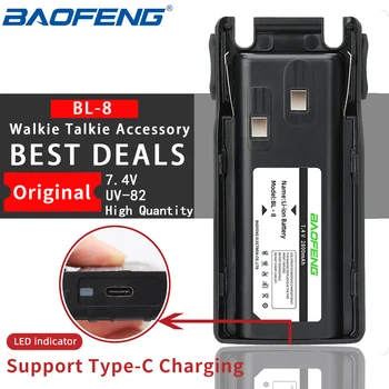 Оригинальный Литий-ионный аккумулятор Baofeng UV-82 7,4 В Зарядное устройство USB Type-c для Портативной Рации Baofeng UV-8D UV-89 UV-82HP UV-82HX UV-82 Plus
