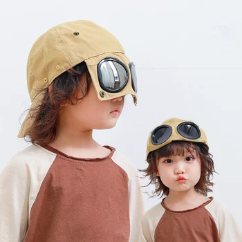 Милые детские шляпы для мальчиков и девочек с солнцезащитными очками, бейсболки в стиле хип-хоп, аксессуары для детей 2-8 лет, шляпа с утиным язычком, бейсболка-снэпбэк