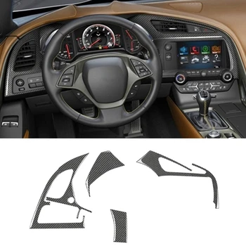 Комплект наклеек для отделки вентиляционного отверстия автомобиля из углеродного волокна для интерьера Chevrolet Corvette C7 2014-2019