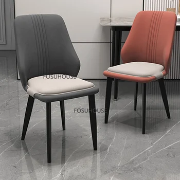 Современные обеденные стулья из искусственной кожи для кухонной мебели, креативный дизайн спинки обеденных стульев для ресторана