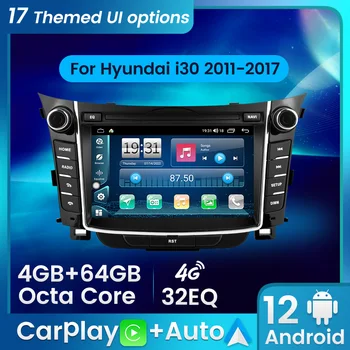 Автомагнитола Android 12 Carplay для Hyundai i30 II 2 GD 2011 - 2017 Android с автоматической навигацией, мультимедийный монитор GPS, плеер
