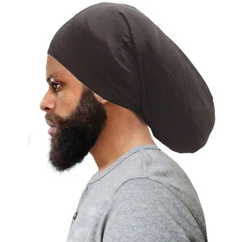 Мужская однотонная шапочка для химиотерапии Four Seasons One Head Through Hair Care с длинным хвостом из эластичного спандекса