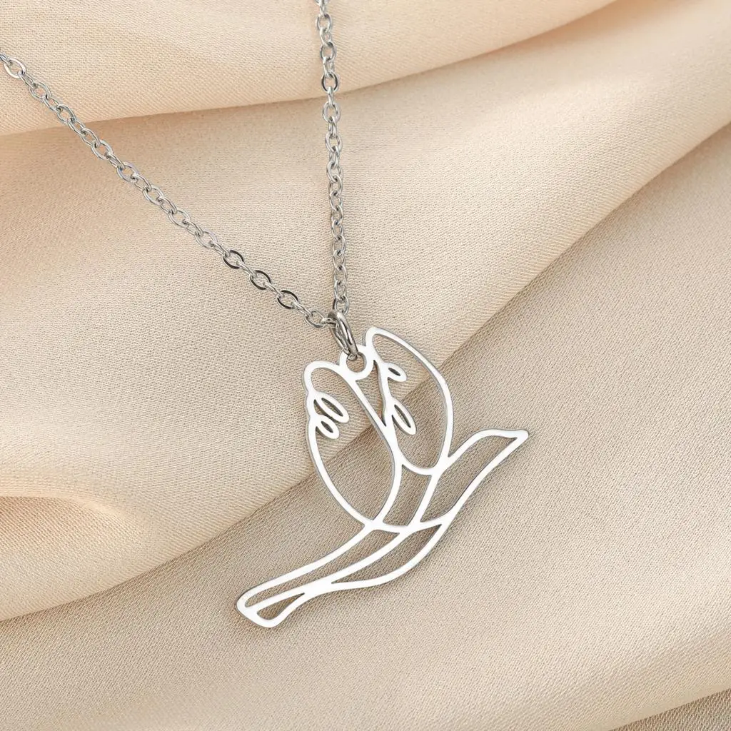 Todorova, полый летающий голубь из нержавеющей стали, ожерелье с подвеской для женщин, мужчин, минималистичные украшения, любителям птиц и животных, подарок на день Святого Валентина.