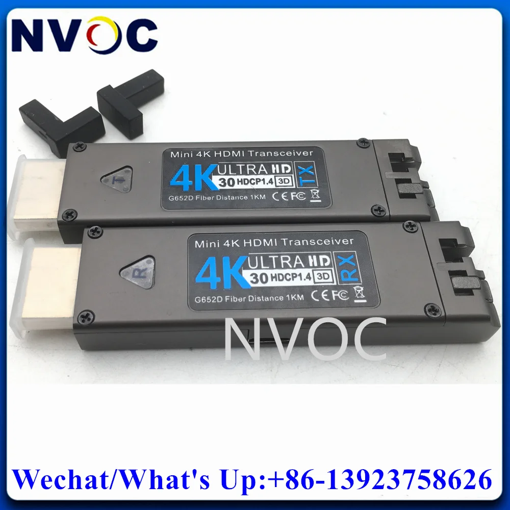 Мини 4K HDMI Удлинитель по оптоволокну Конвертер видеооптического приемопередатчика 4K при частоте 30 Гц Двухшпиндельный LC Однорежимный разъем Type-C длиной 1 км 5 В